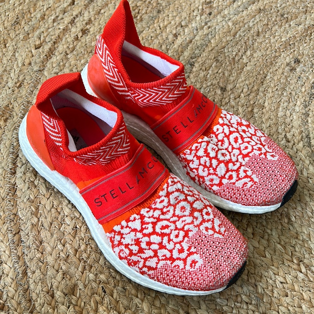 Adidas by Stella McCartney Vibrant Red and White Sneakers